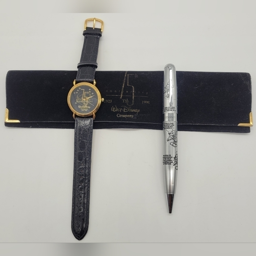 Disney's 75th Anniversary 1923-1998 Employee Watch & Disney Executive Pen​​​